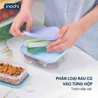 Bộ 7 hộp thực phẩm chữ nhật Inochi Hokkaido - nắp kín khí giữ thực phẩm tươi ngon, an toàn sức khỏe