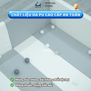 Quây Bumper Pakey Chất Liệu Da PU Cao Cấp, Gường Bumper PU Cho Bé Dày 6cm Chống Thấm Nước Dễ Dàng Vệ Sinh