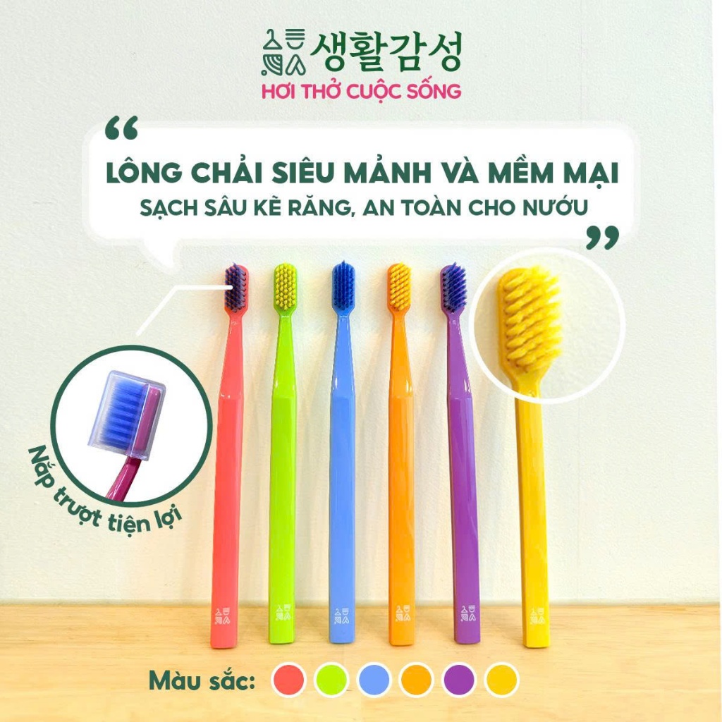 Hộp 12 bàn chải đánh răng lông mềm, làm sạch và chăm sóc nướu, hỗ trợ giảm viêm Monthly Toothbrush