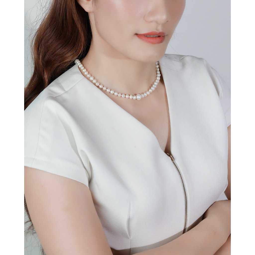 DC60 - Dây chuyền ngọc Trai thiên nhiên nuôi nước ngọt 6-7 li, chiều dài 37cm và 44cm - Forever Young