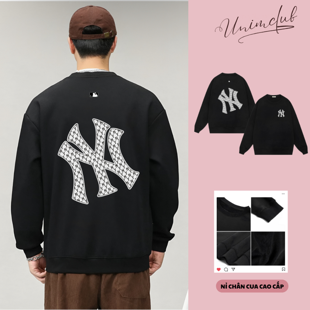 Áo Nỉ Sweater NY LÁ Basic Chất Liệu Nỉ Chân Cua Cao Cấp Logo Silicon Cao Thành Chống Bong Form Dáng Rộng