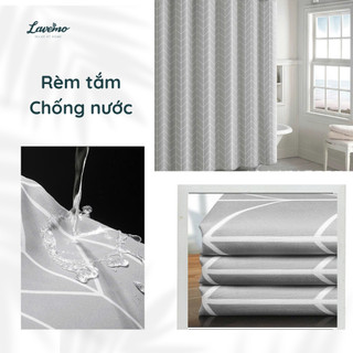 Rèm Phòng Tắm Ghi Ziczac LAVEMO Vải Polyester Cao Cấp Không Thấm Nước LA6514