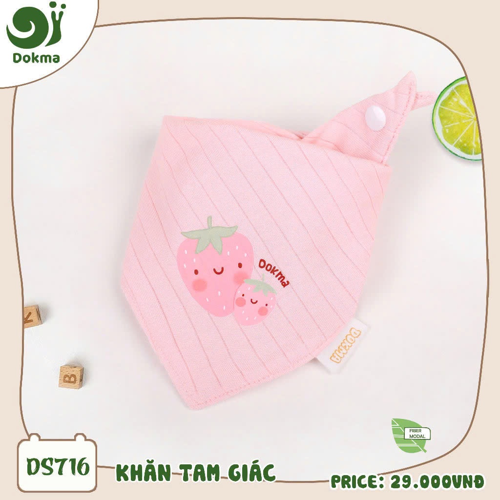 (Freesize, 0-2Y) Khăn Tam Giác Mềm Mịn Dokma Nhiều Màu DS860 DS716 DS557