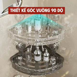 Kệ Treo Góc Tường Phòng Tắm Dán Tường Hút Chân Không Đựng Đồ Nhà Tắm Tiện Lợi, Bền Chắc