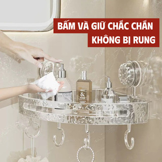 Kệ Treo Góc Tường Phòng Tắm Dán Tường Hút Chân Không Đựng Đồ Nhà Tắm Tiện Lợi, Bền Chắc