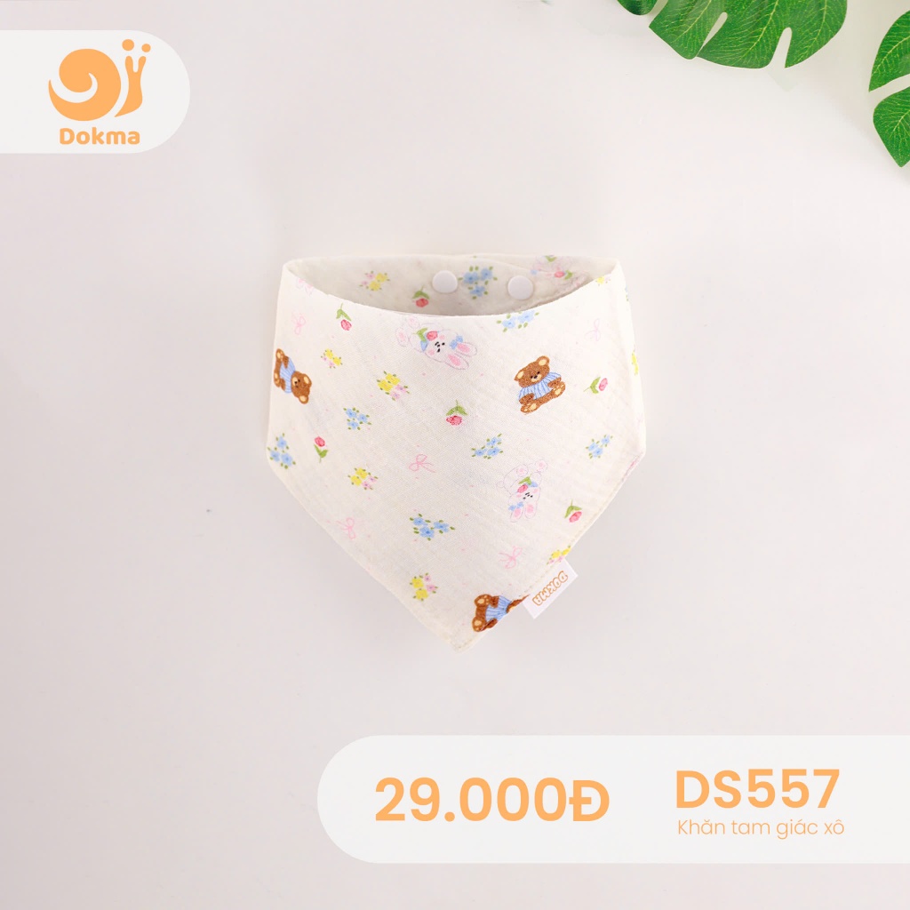 (Freesize, 0-2Y) Khăn Tam Giác Mềm Mịn Dokma Nhiều Màu DS860 DS716 DS557