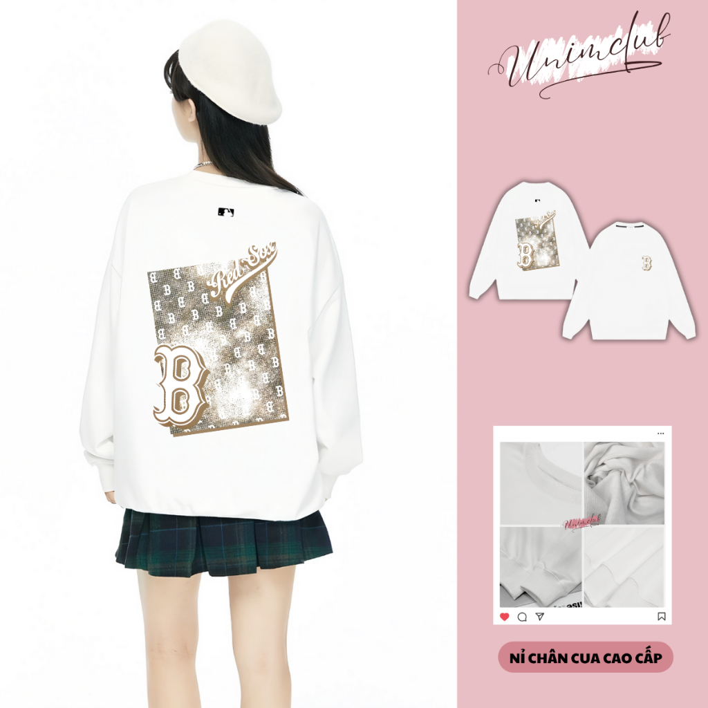 Áo Sweater Nỉ Chân Cua Cao Cấp NY Yankess New Form Dáng Rộng Nam Nữ Logo Silicon Cao Thành