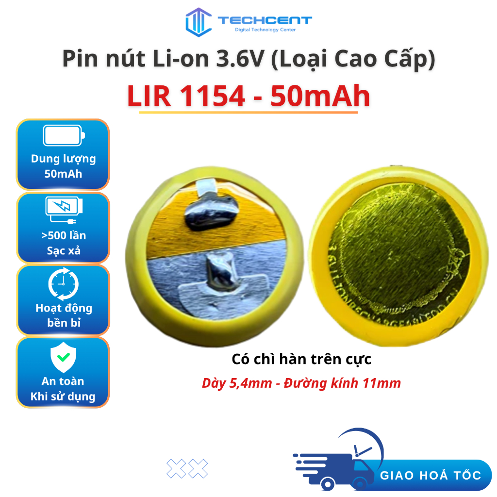 Pin Tai Nghe Bluetooth LIR 1154 3.6V 55mAh – Pin Nén Li-ion Sạc Được ...