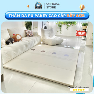 Thảm Cho Bé Chơi Bằng Da PU Cao Cấp Pakey, Đệm Thảm Dày 4cm Siêu Êm, Siêu Bền Phong Cách Hàn Quốc