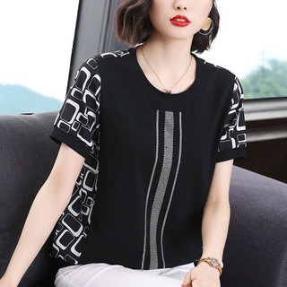 Áo Thun Xuân Hè Sang Trọng Che Bụng Cho Mẹ Béo SM02