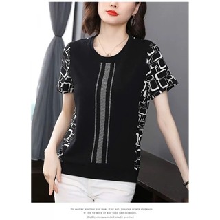 Áo Thun Xuân Hè Sang Trọng Che Bụng Cho Mẹ Béo SM02