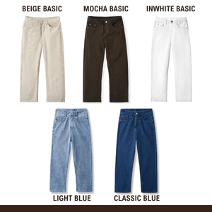 Quần Kaki Jean Nam Form Regular Fit Basic Màu Nâu Mocha
