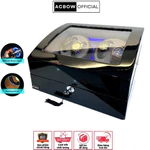 Tủ Đồng Hồ Cơ ACBOW 4 Xoay + 6 Ngăn Chứa W4060NX Có Chạy Pin, Có Khóa (34x26x22cm) Chính Hãng Bảo Hành 24 Tháng — ảnh 1
