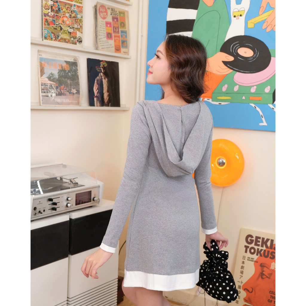 Đầm Nữ PERRIN DRESS Form A Ôm Phối Nón Sau Cá Tính SECODEE