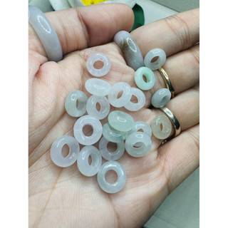 hạt lẻ(giá 1viên)donut xuyên tâm (băng )ngọc phỉ thúy myanmar tuyp A9.8x3.8mm phụ kiện làm chuỗi