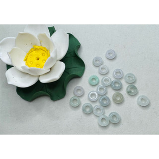 hạt lẻ(giá 1viên)donut xuyên tâm (băng )ngọc phỉ thúy myanmar tuyp A9.8x3.8mm phụ kiện làm chuỗi