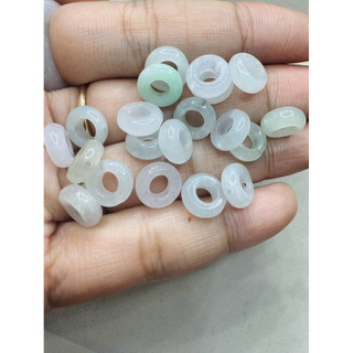 hạt lẻ(giá 1viên)donut xuyên tâm (băng )ngọc phỉ thúy myanmar tuyp A9.8x3.8mm phụ kiện làm chuỗi