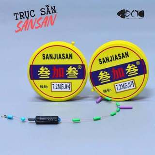 Trục Sẵn San San – Nối Thẻo Là Câu, Dây Mượt Bền, Size 3m6–8m1, Dùng Cho Nhiều Loại Cá