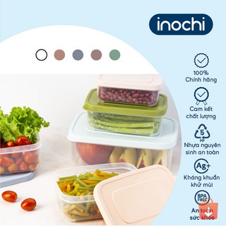 Bộ 3 hộp thực phẩm chữ nhật Hokkaido Inochi - nhựa nguyên sinh an toàn, kháng khuẩn, chịu nhiệt bền tốt
