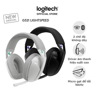 [Logitech Hợp Tác] Tai nghe Gaming không dây Bluetooth Logitech G321 LIGHTSPEED - Cần micro 16 kHz, pin 20 giờ