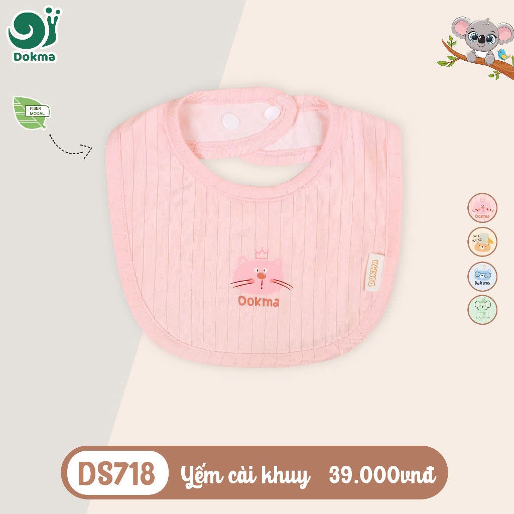 Yếm Dokma Cài Khuy Cổ Tròn, Yếm Tam Giác Xếp Ly Nhiều Màu Sắc Cho Bé DS718 DS636