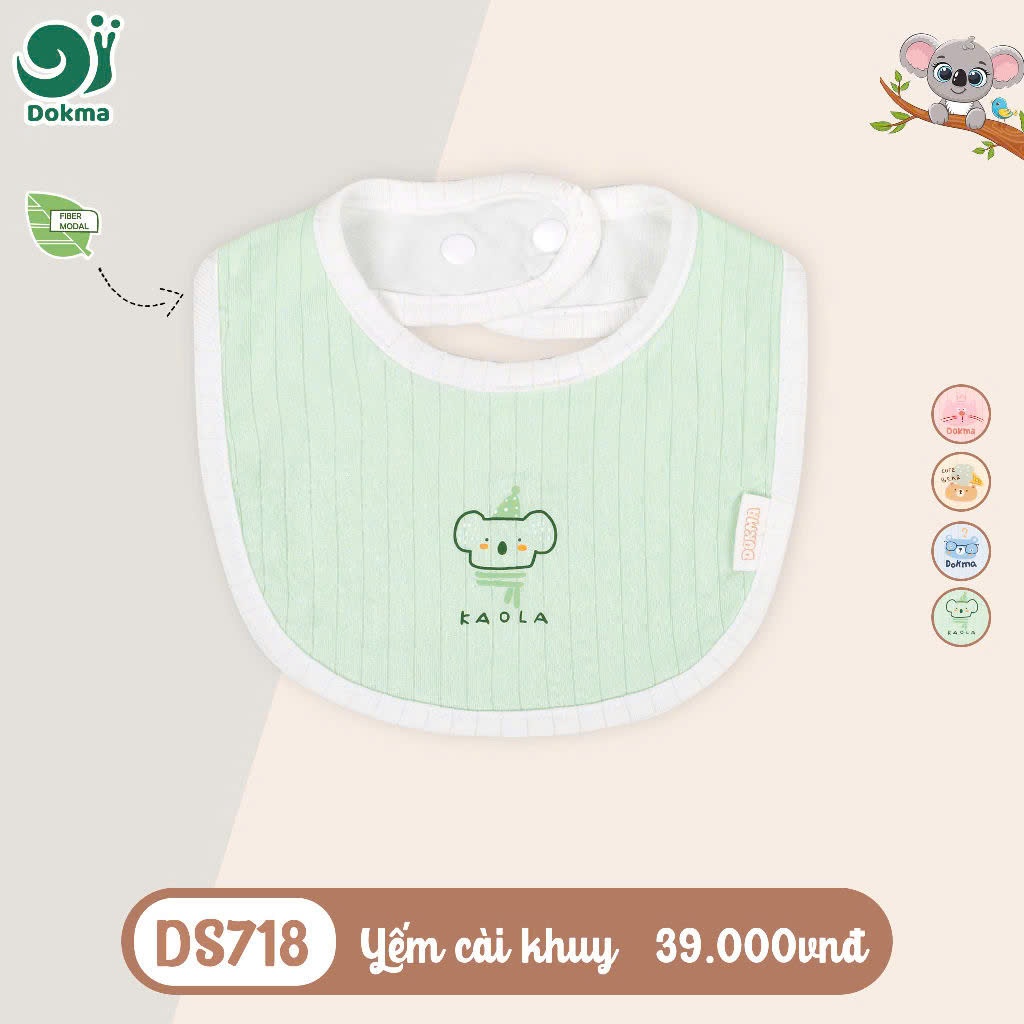 Yếm Dokma Cài Khuy Cổ Tròn, Yếm Tam Giác Xếp Ly Nhiều Màu Sắc Cho Bé DS718 DS636