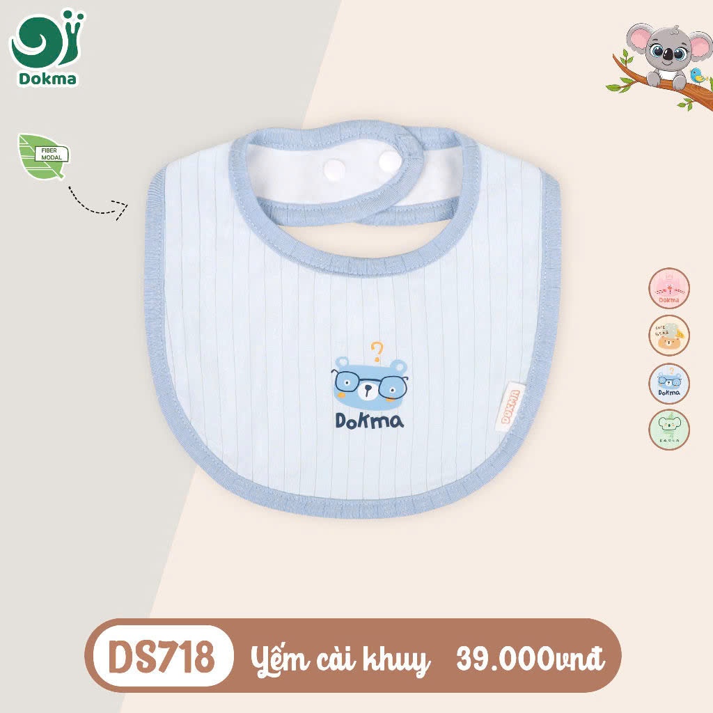 Yếm Dokma Cài Khuy Cổ Tròn, Yếm Tam Giác Xếp Ly Nhiều Màu Sắc Cho Bé DS718 DS636
