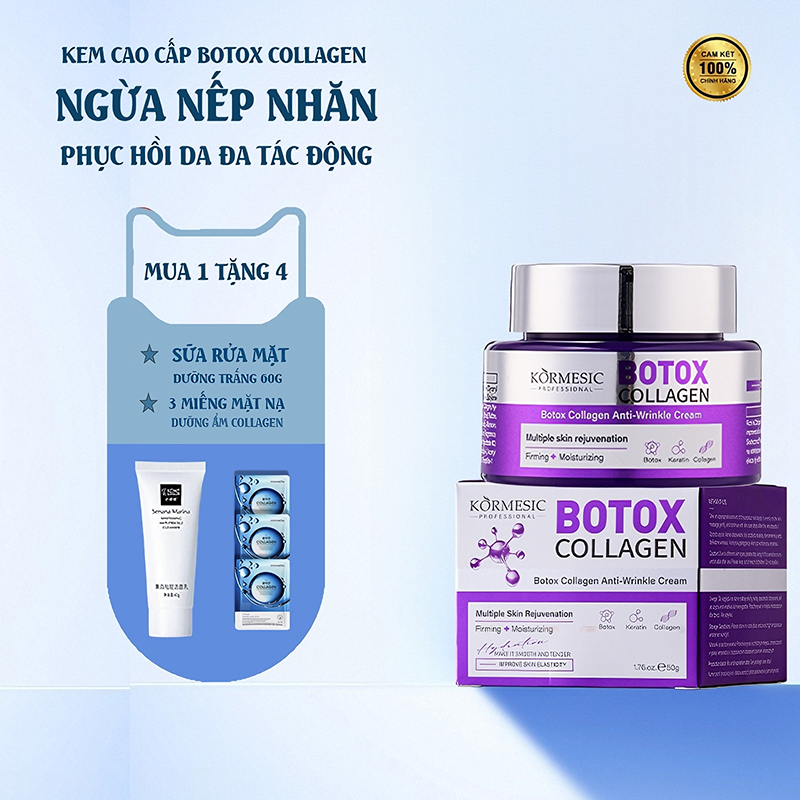 [MUA 1 TẶNG 4] Kem Dưỡng Collagen & Ốc Sên Đen 50g  – 7 Công Dụng: Dưỡng Ẩm, Chống Lão Hóa, Giảm Thâm Nám – CHÍNH HÃNG