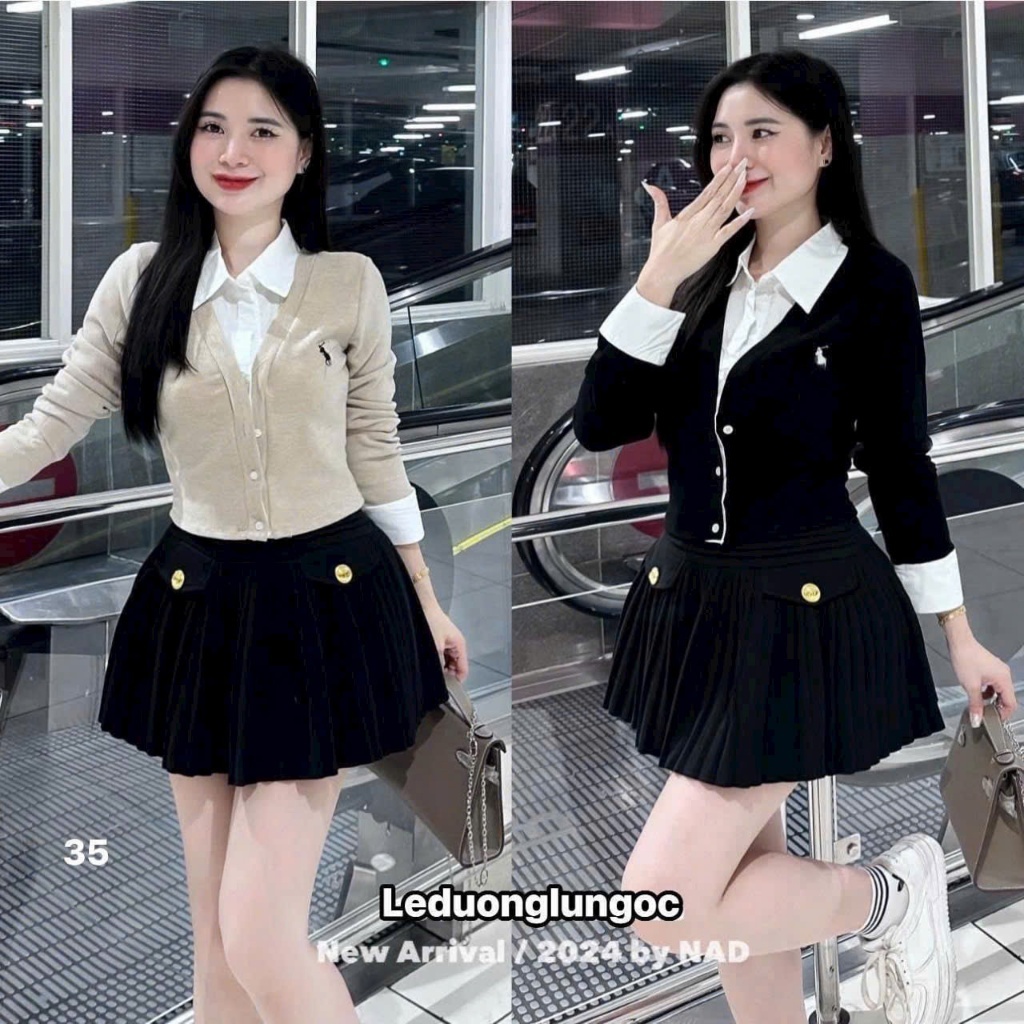 Áo Thun Dài Tay Thêu Ngựa Phối Cổ Sơ Mi Thanhhuyenclothings , Áo Sơ Mi Nữ Thêu Ngựa Phong Cách Hàn Quốc