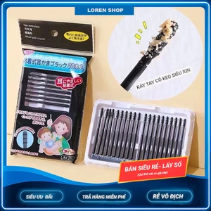 - 10 VỈ Tăm Lấy Ráy Tai Tự Dính Dạng Xoắn Ốc Màu Đen Dùng 1 Lần Tiện Dụng (Tăm Ráy Tai Đen)