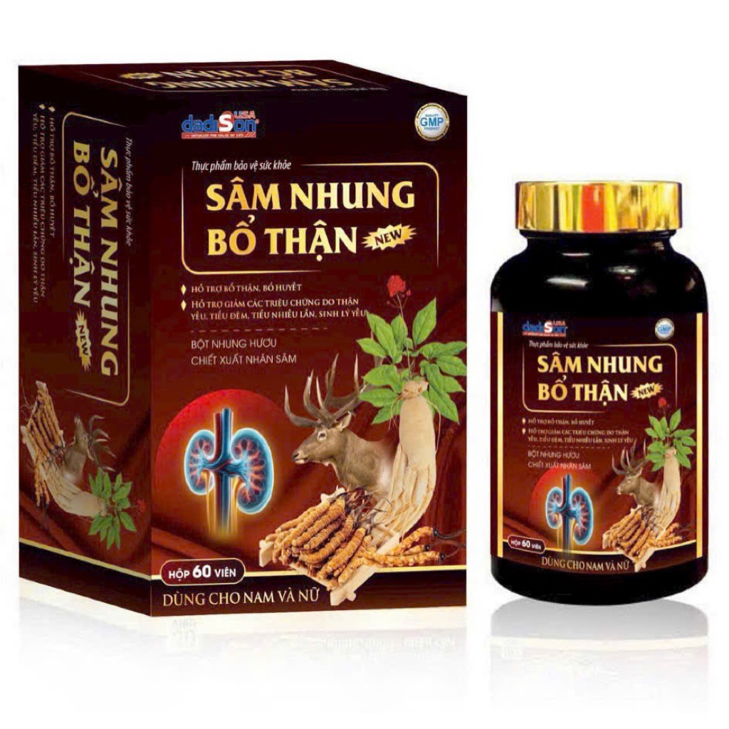 SÂM NHUNG BỐ THẬN NEW  Hộp 60v - BÍ QUYẾT CHO NAM NỮ KHỎE THẬN, TRẦN ĐẦY SINH LỰC