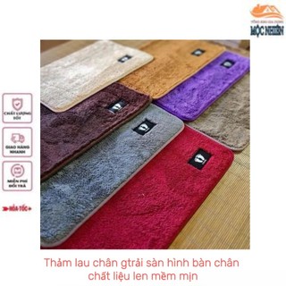 [Xả kho - cắt lỗ] Thảm lau chân trải sàn hình bàn chân, chất liệu len mịn siêu thấm hút, đế cao su chống trơn trượt