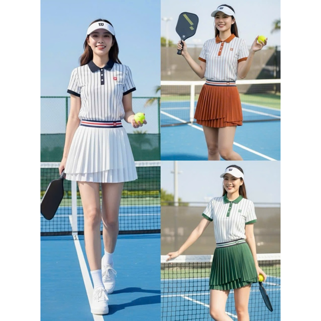 [Pickleball] Bộ thể thao nữ, Bộ váy áo chơi Pickleball, Golf, Tennis màu mới, kiểu lạ siêu đẹp
