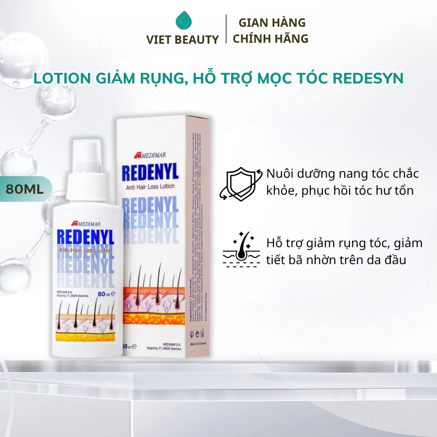 Lotion mọc tóc Redenyl dạng chai xịt 80ml giúp hỗ trợ mọc tóc, giảm rụng tóc