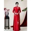 _Áo dài mẹ sui lụa ruby thêu và đính thủ công tỉ mỉ