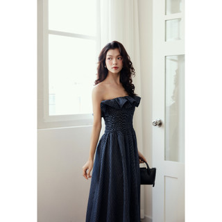 Đầm Dài Striped Maxi Dress Ruffle Detail, Chất Vải Linen Sọc Thoải Mái, WDD085 SOME HOW STORE