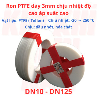 Gioăng Teflon ron PTFE dày 3mm DN15 - DN125 chịu nhiệt độ cao áp suất cao