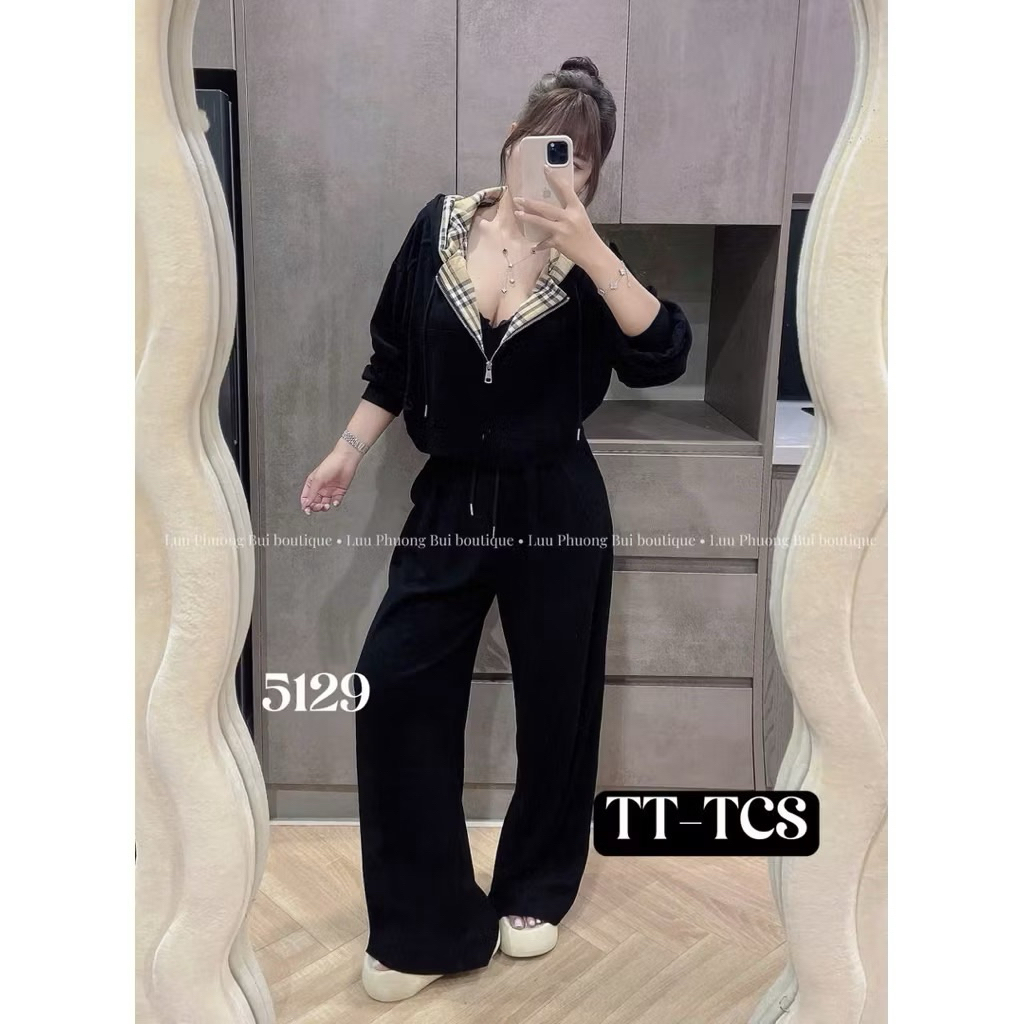 Set bộ nữ ,bộ len thỏ phối quần xuông năng động cá tính by.Thanhhuyenclothings