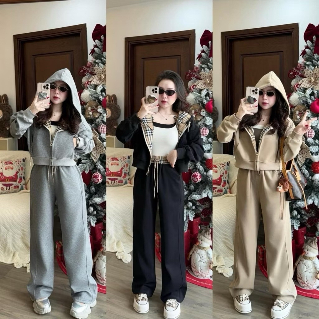 Set bộ nữ ,bộ len thỏ phối quần xuông năng động cá tính by.Thanhhuyenclothings
