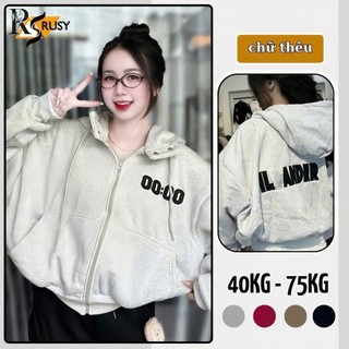 Áo Khoác Nỉ Boxy Chất Nỉ Bông Dày Dặn Nón To Form Rộng Tay Chống Nắng Bo Lưng Chun Thoải Mái Thêu 00:00 RUSY AK05