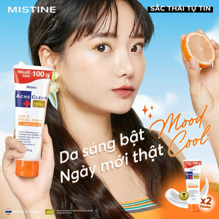 [MỚI] Sữa Rữa Mặt Acne Mistine Clear 2x Micellar Thái Lan 100g