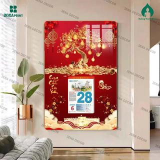 [LỊCH TẾT 2026] Đốc Lịch 2026 Cây phát tài phát lộc, đốc lịch 2026 tráng gương dán viền nhiều kích thước