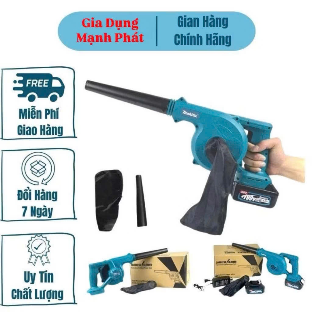 Máy thổi hút bụi cầm tay pin phổ thổng Makita, động cơ lõi đồng 680w, công suất lớn để hút thổi bụi ô tô, gia đình,xưởng