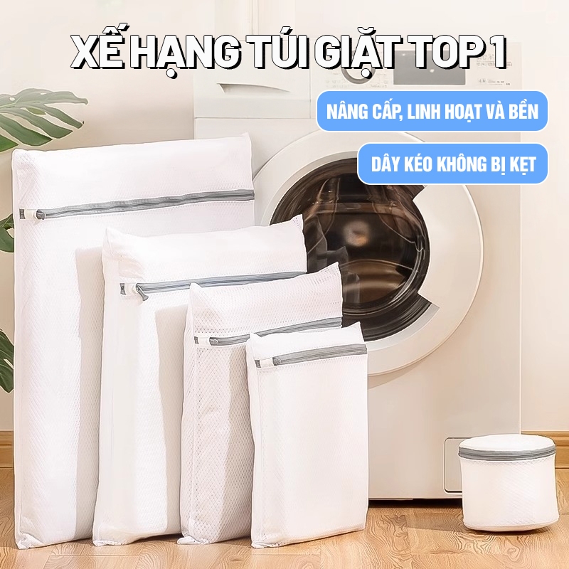 Kaleis Bộ 4 túi giặt quần áo đa năng có khóa kéo – túi giặt đồ lót, áo ngực, chống rối, bền đẹp, không mùi