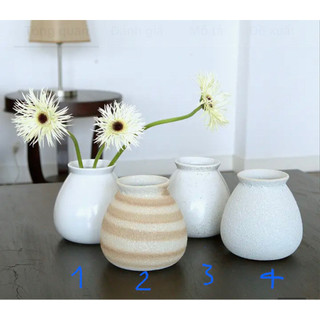 Lọ hoa gốm sứ men mát dáng giỏ cua trơn mini cao 14cm - Bát Tràng