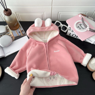 Áo khoác tai thú cho bé, áo nỉ lót lông mềm hình thú 3D dễ thương giữ ấm mùa đông cho bé gái bé trai