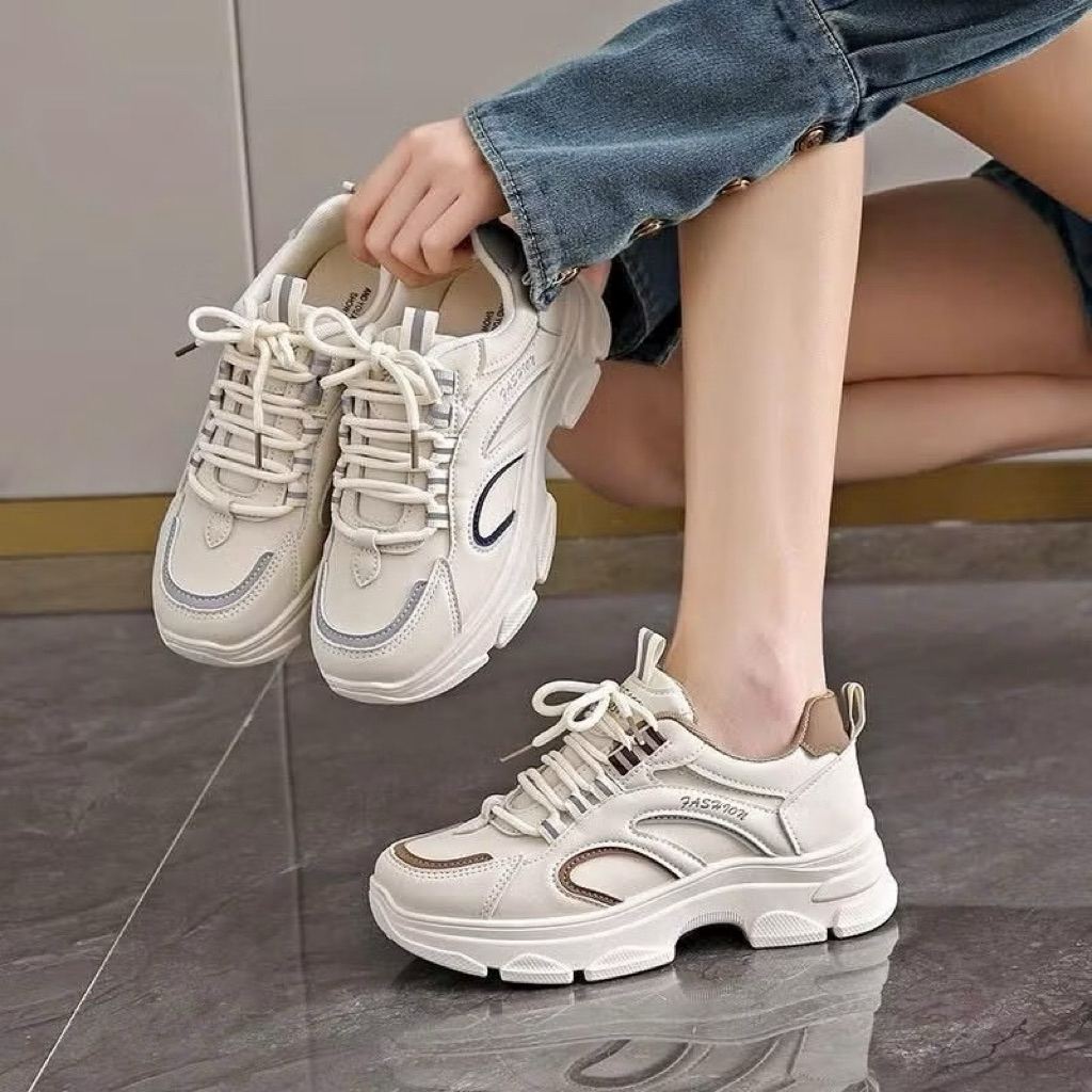 Giày Thể Thao Nữ Sneaker ,C Phối Màu Đế Su Đúc