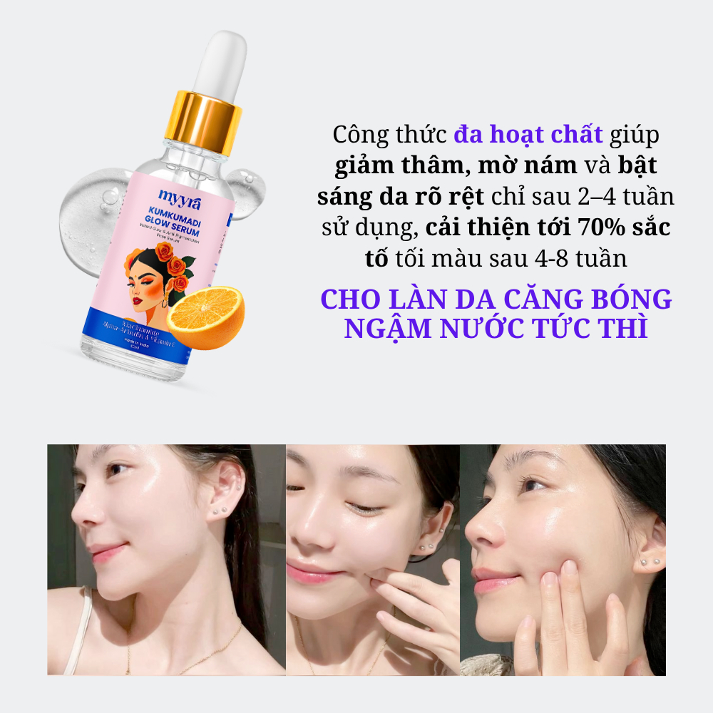 Serum Căng Bóng Da, Loại Bỏ Thâm Mụn, Nám Lâu Năm, Đều Màu Da Trong 15 Ngày
