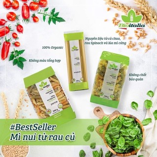 Nui hữu cơ cho bé ăn dặm Bioitalia organic spaghetti 500g nui sao nấu súp, nui rau củ
