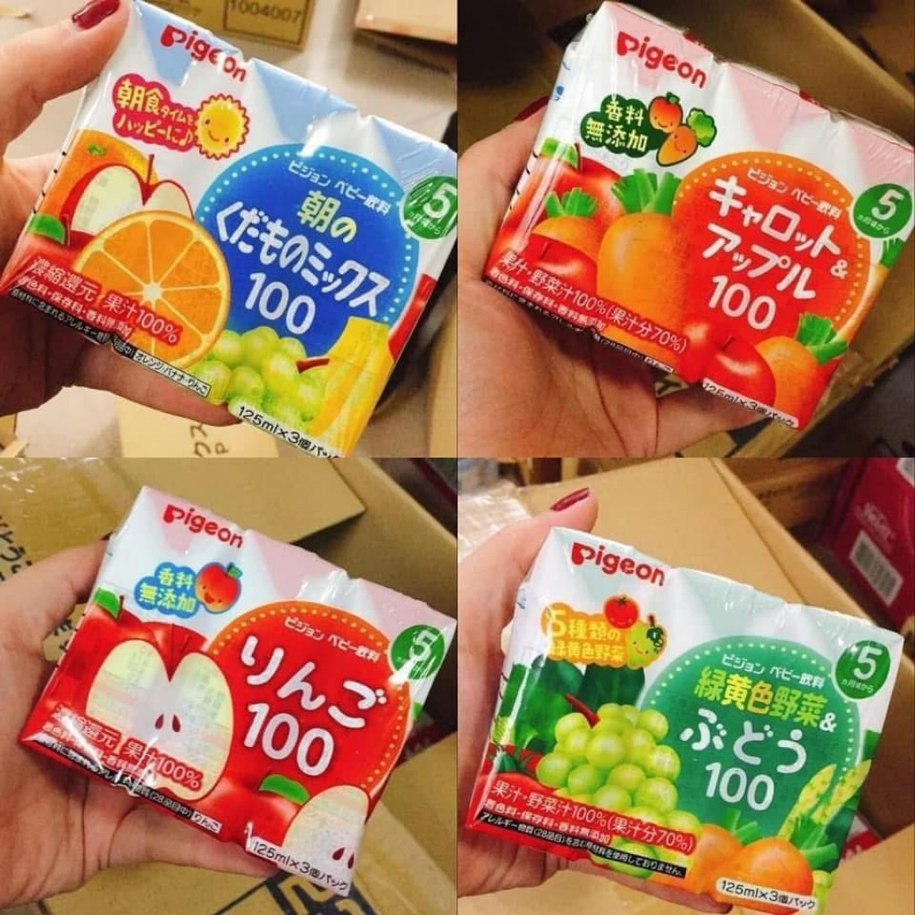 Nước trái cây cho bé Pigeon Nhật Bản, Nước ép hoa quả cho bé từ 5 tháng tuổi